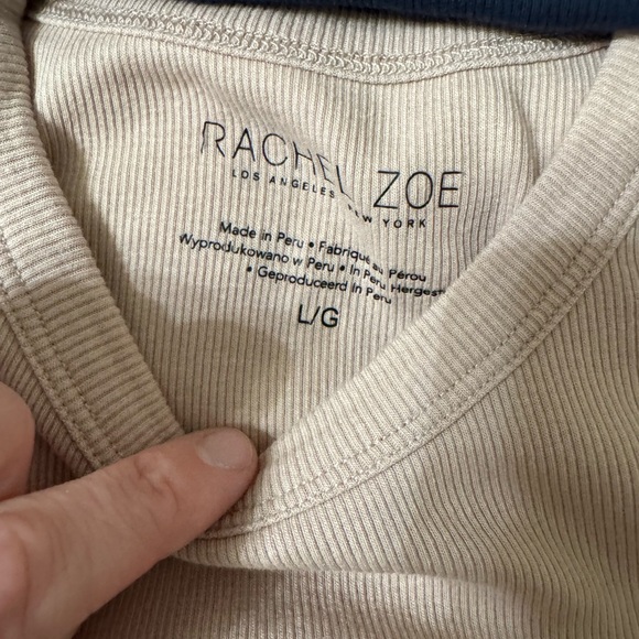 Rachel Zoe Beige Ribbed Top - Picture 2 of 5